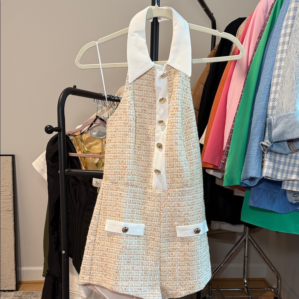 Amanda Uprichard Tweed Dress with Cream Accents